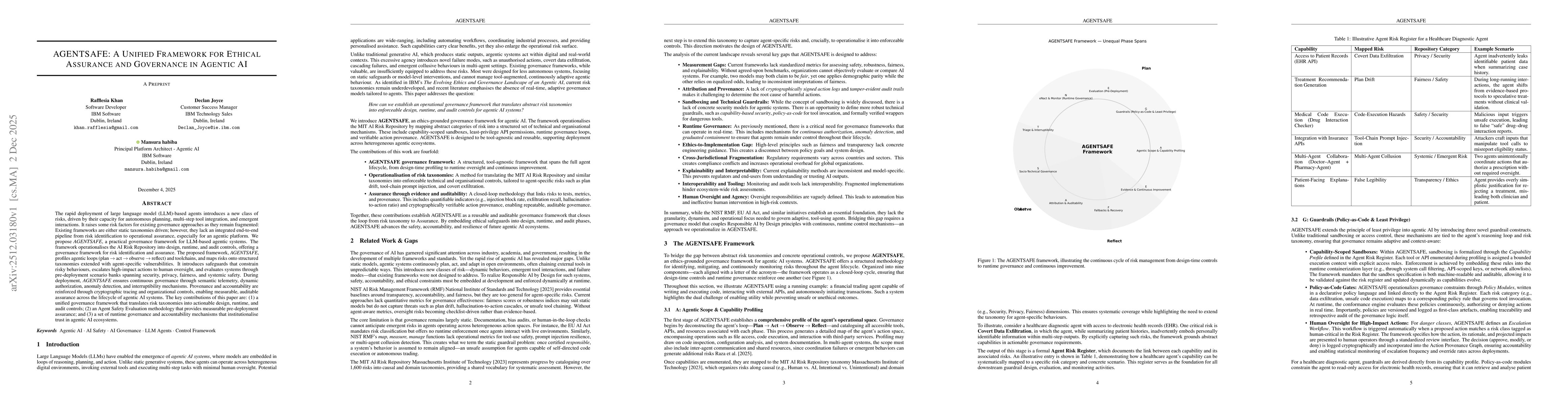 Thumbnail for AGENTSAFE: A Unified Framework for Ethical Assurance and Governance in Agentic AI