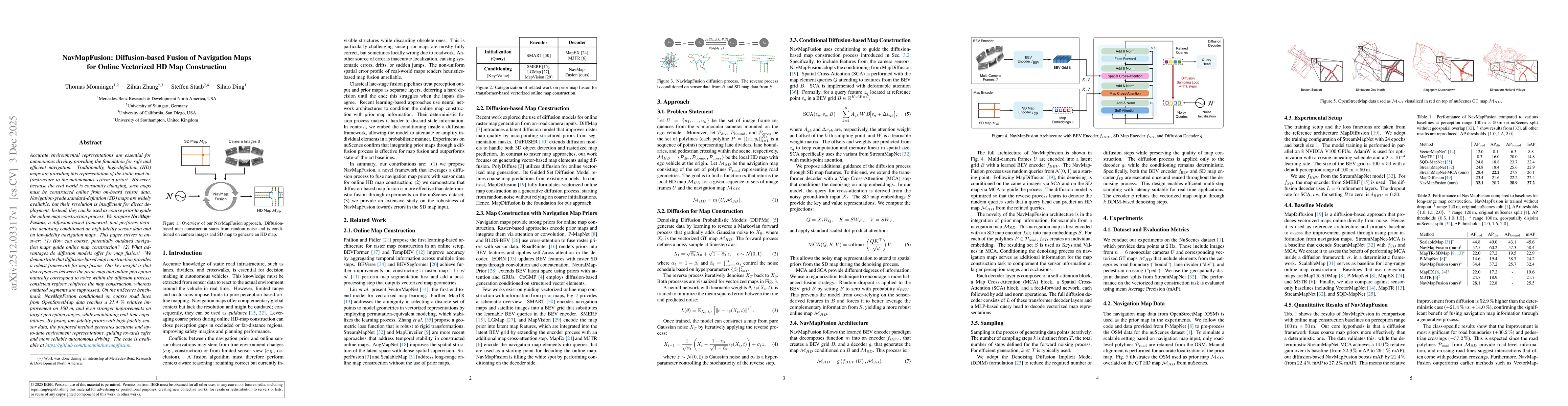 Thumbnail for NavMapFusion: Diffusion-based Fusion of Navigation Maps for Online Vectorized HD Map Construction