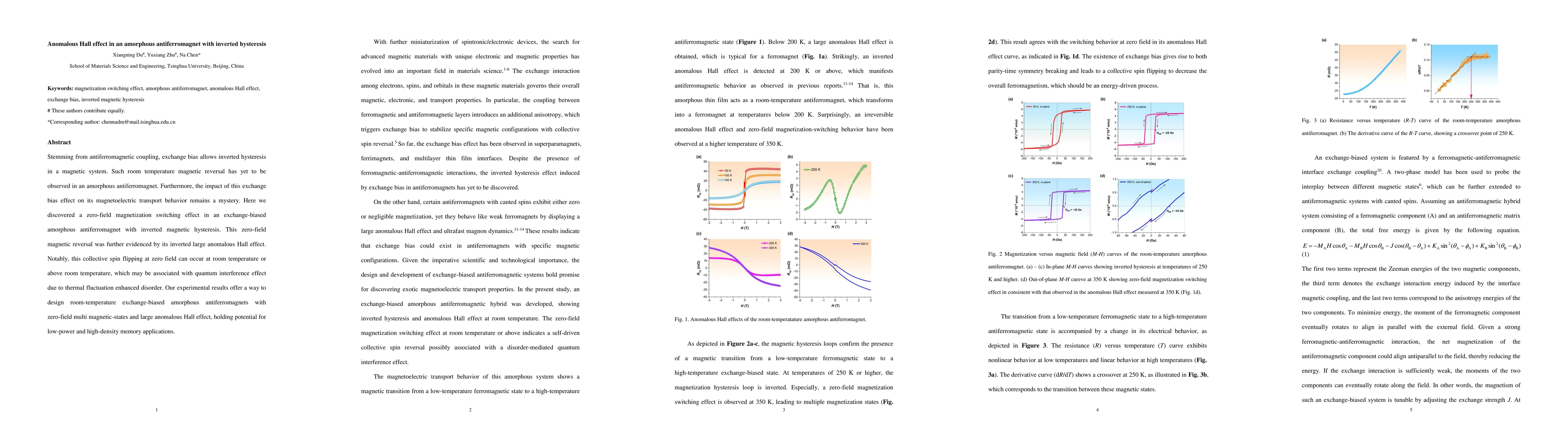 Thumbnail for Anomalous Hall effect in an amorphous antiferromagnet with inverted hysteresis