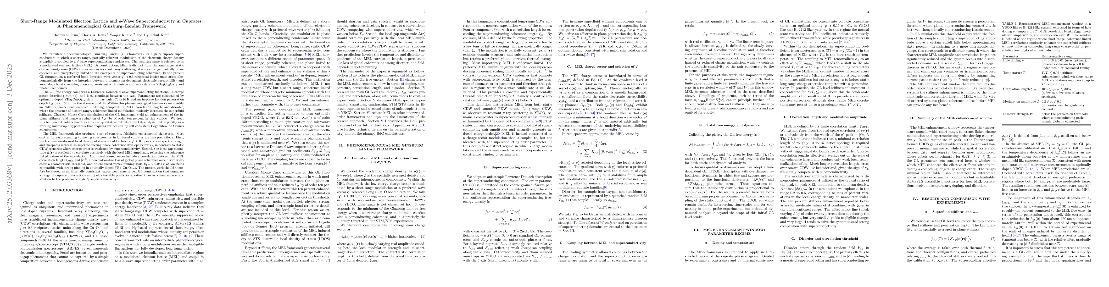 Thumbnail for Short-Range Modulated Electron Lattice and d-Wave Superconductivity in Cuprates: A Phenomenological Ginzburg-Landau Framework