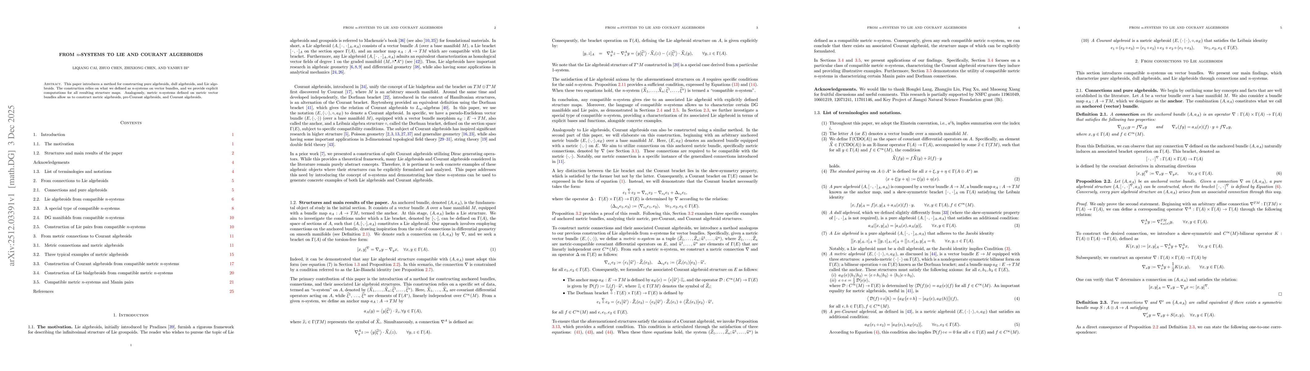 Thumbnail for From n-systems to Lie and Courant algebroids