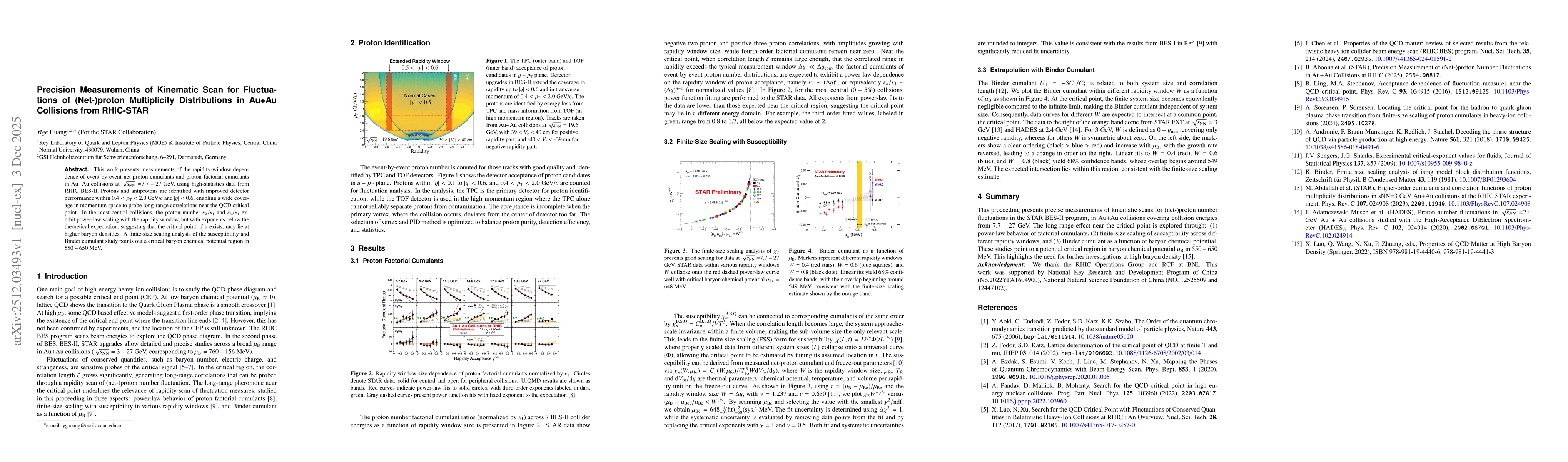 Thumbnail for Precision Measurements of Kinematic Scan for Fluctuations of (Net-)proton Multiplicity Distributions in Au+Au Collisions from RHIC-STAR