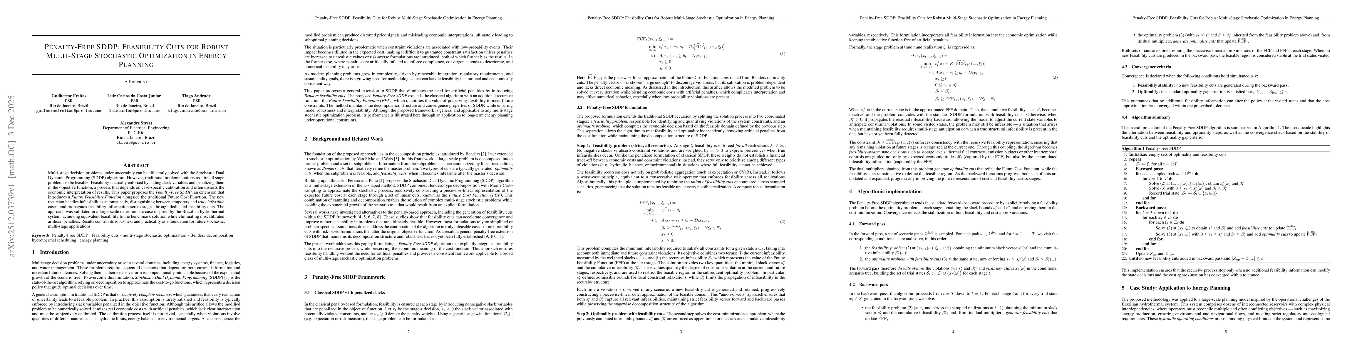Thumbnail for Penalty-Free SDDP: Feasibility Cuts for Robust Multi-Stage Stochastic Optimization in Energy Planning