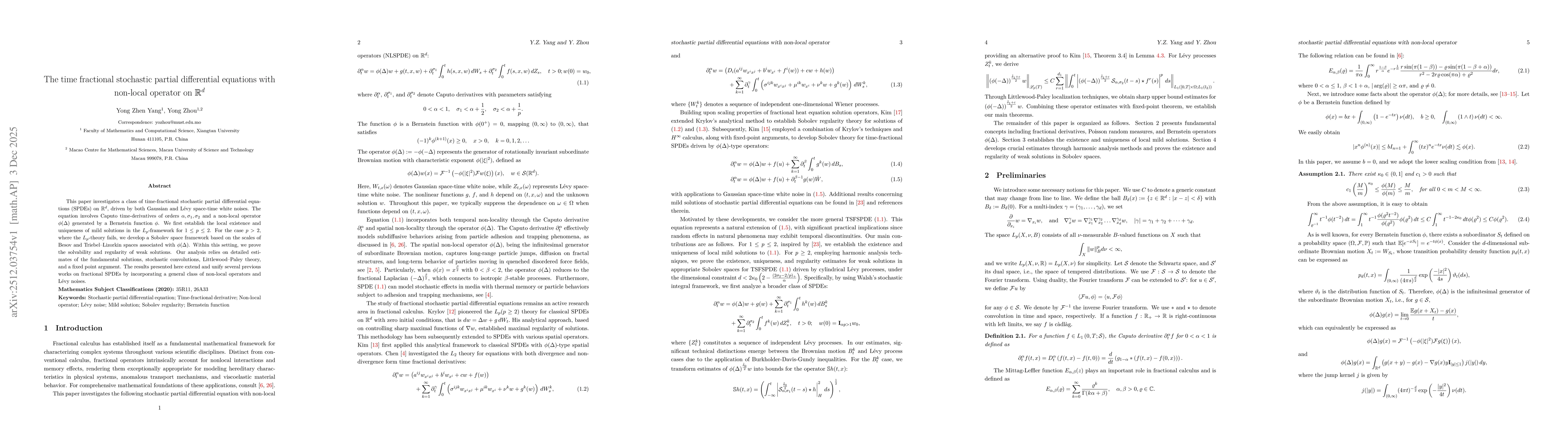 Thumbnail for The time fractional stochastic partial differential equations with non-local operator on $\mathbb{R}^{d}$