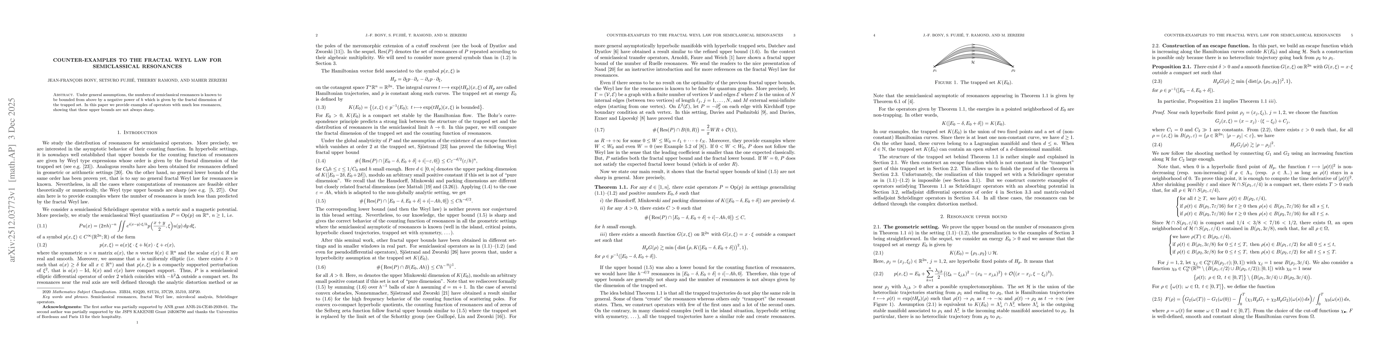 Thumbnail for Counter-examples to the fractal Weyl law for semiclassical resonances