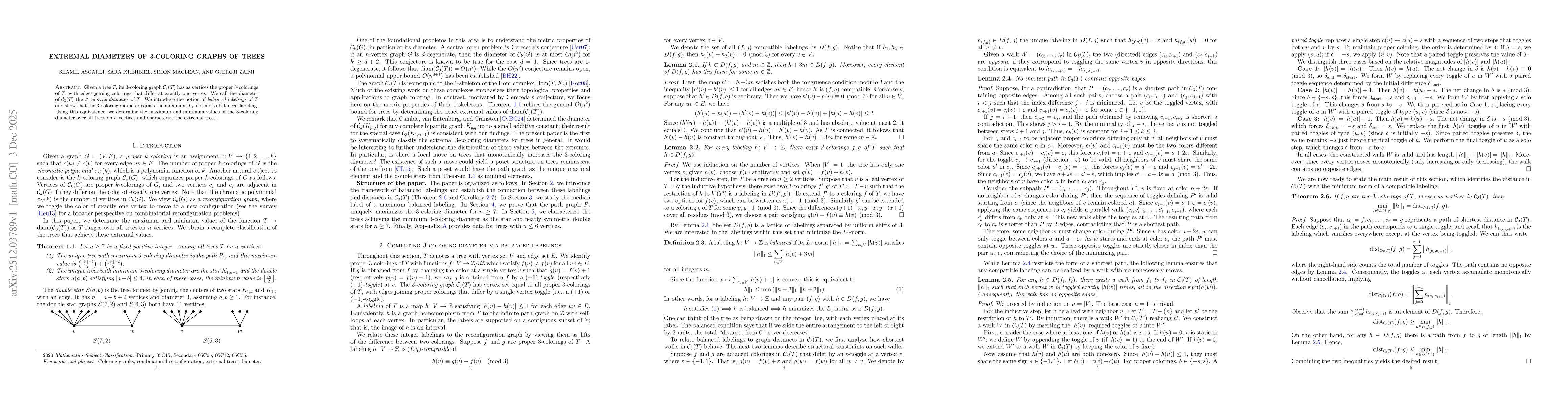 Thumbnail for Extremal diameters of 3-coloring graphs of trees