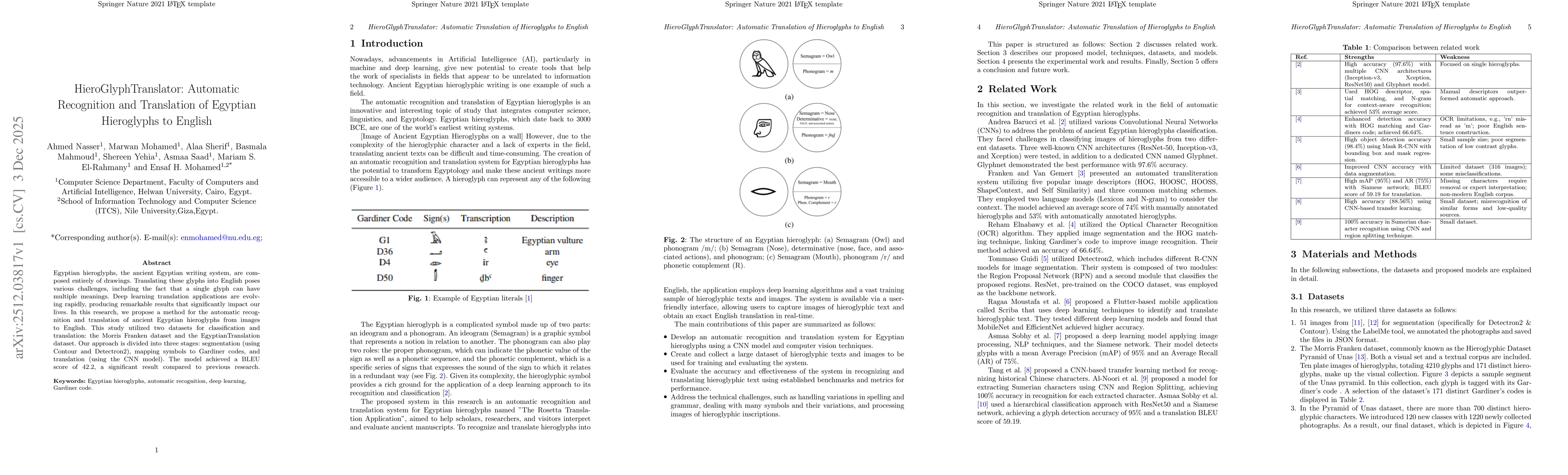 Thumbnail for HieroGlyphTranslator: Automatic Recognition and Translation of Egyptian Hieroglyphs to English