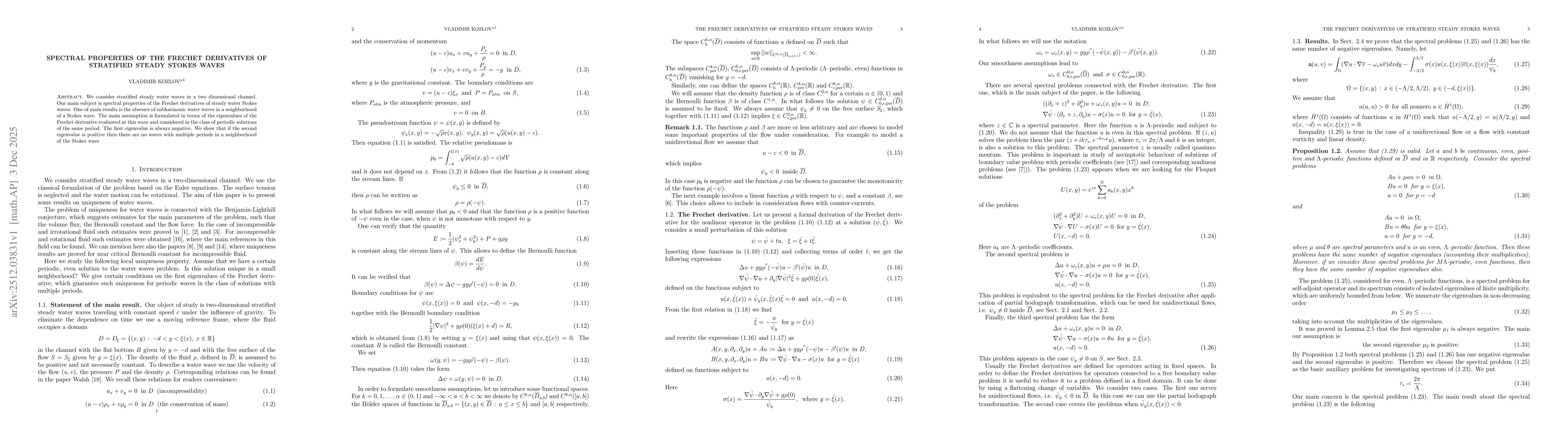 Thumbnail for Spectral properties of the Frechet derivatives of stratified steady Stokes waves