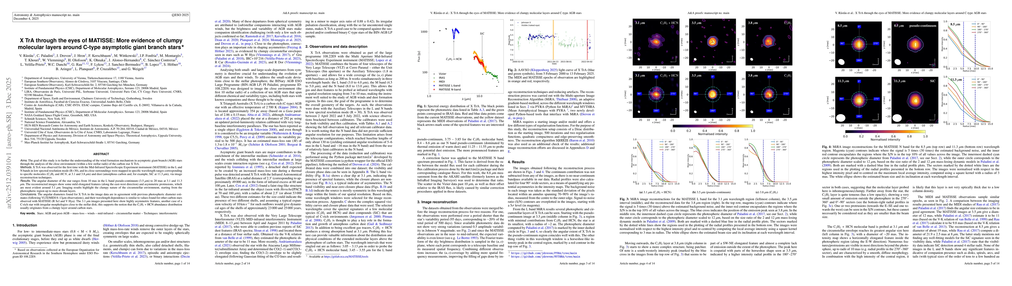 Thumbnail for X TrA through the eyes of MATISSE: More evidence of clumpy molecular layers around C-type asymptotic giant branch stars
