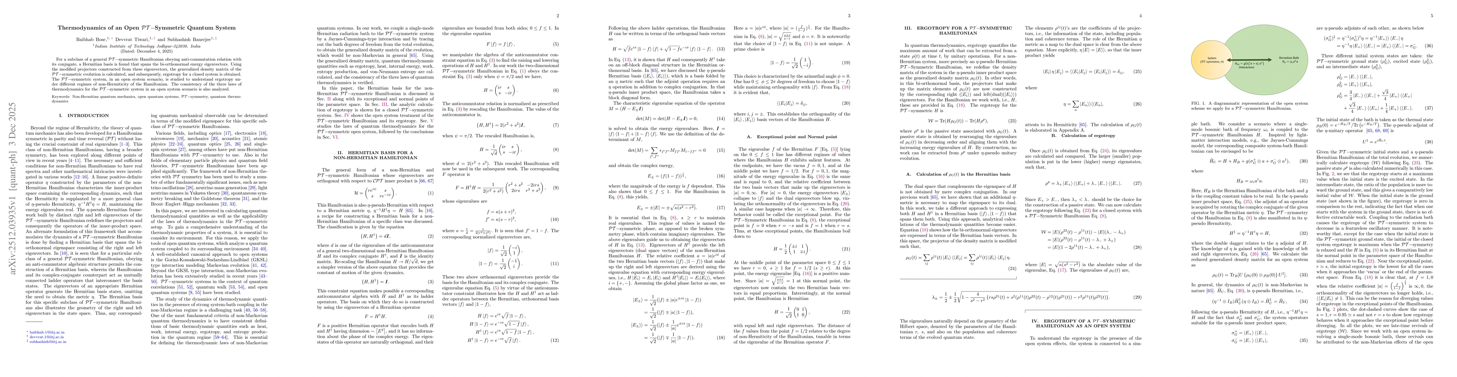 Thumbnail for Thermodynamics of an Open $\mathcal{PT-}$Symmetric Quantum System