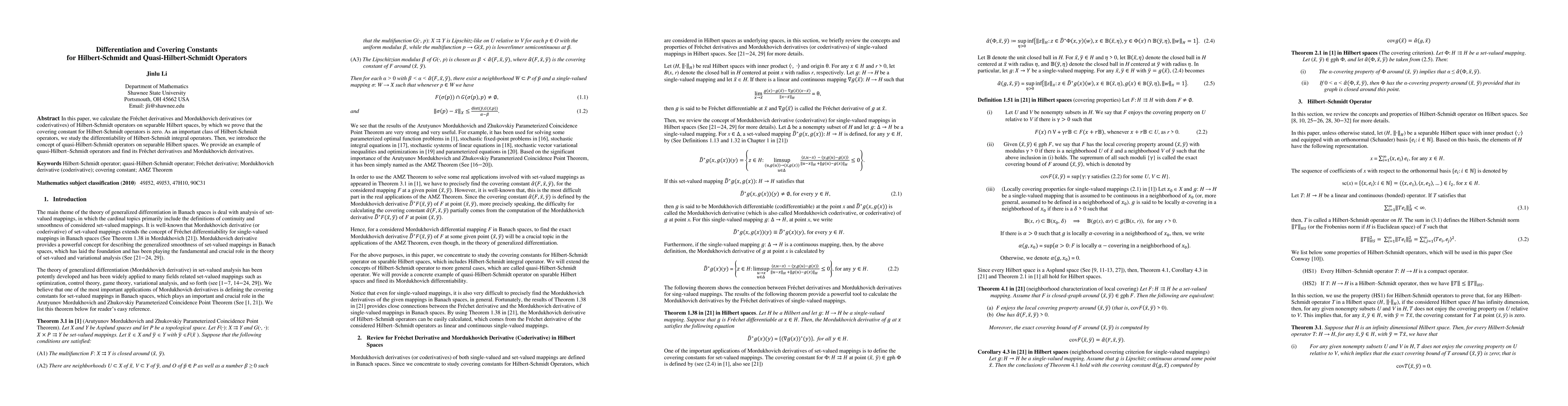 Thumbnail for Differentiation and Covering Constants for Hilbert-Schmidt and Quasi-Hilbert-Schmidt Operators