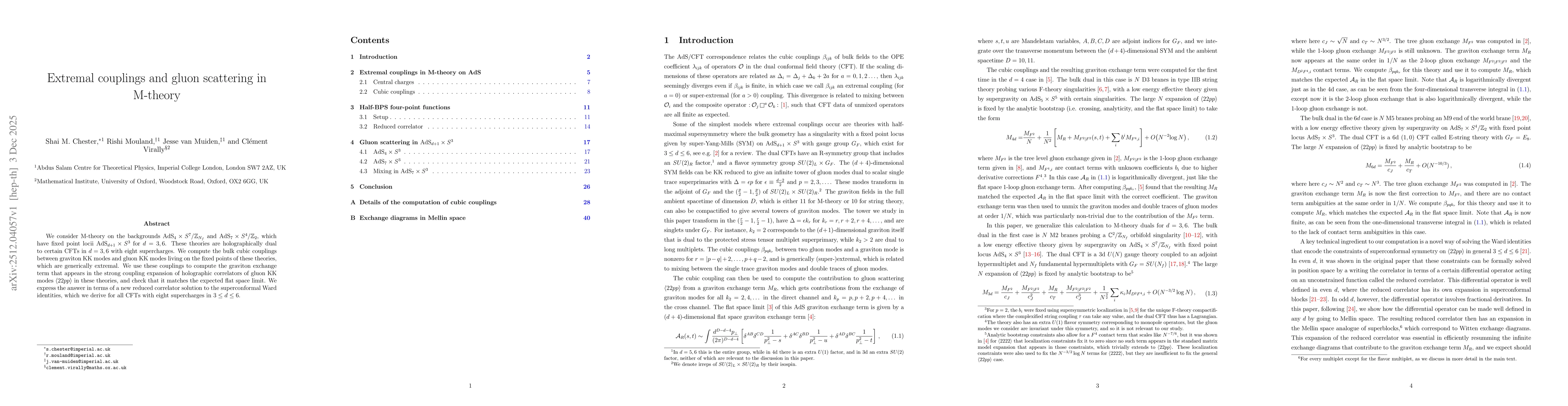 Thumbnail for Extremal couplings and gluon scattering in M-theory