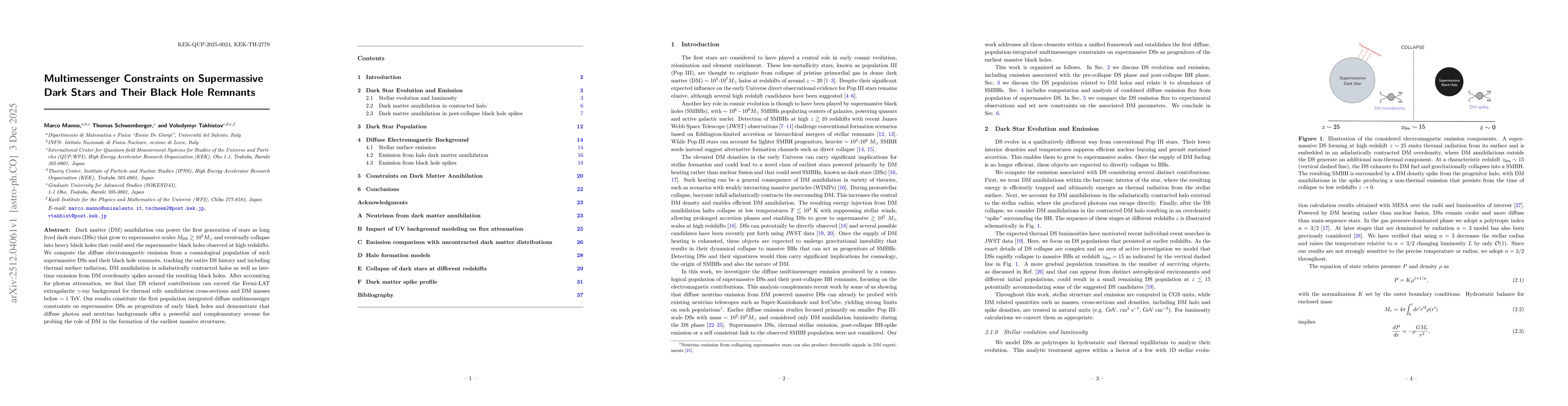 Thumbnail for Multimessenger Constraints on Supermassive Dark Stars and Their Black Hole Remnants