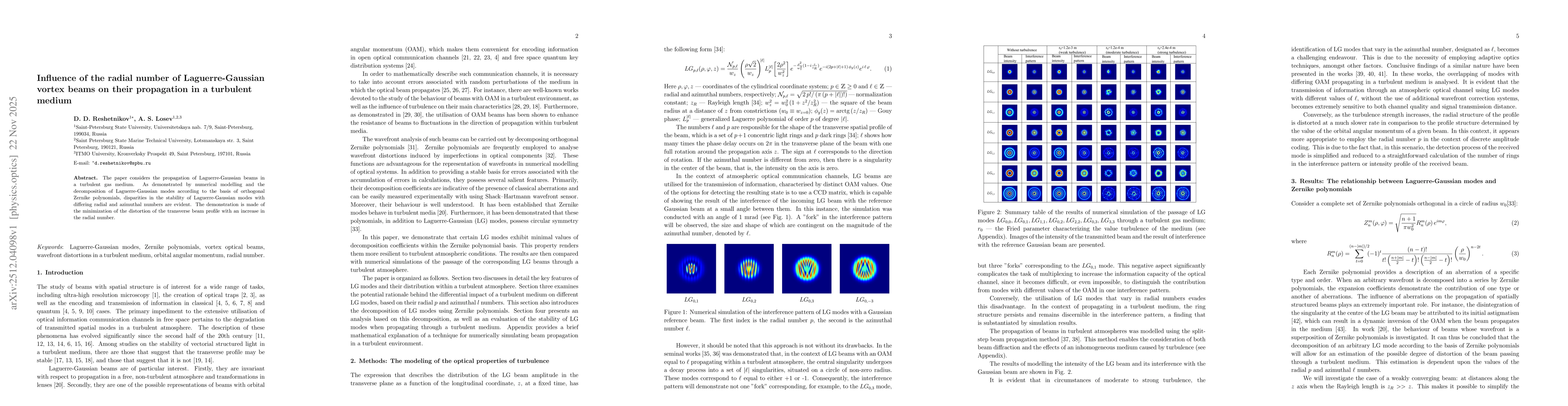 Thumbnail for Influence of the radial number of Laguerre-Gaussian vortex beams on their propagation in a turbulent medium