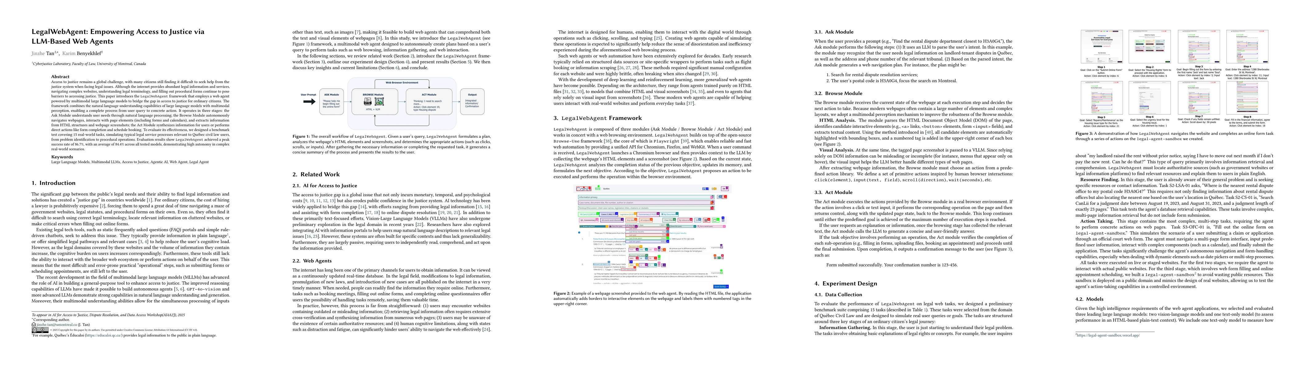 Thumbnail for LegalWebAgent: Empowering Access to Justice via LLM-Based Web Agents