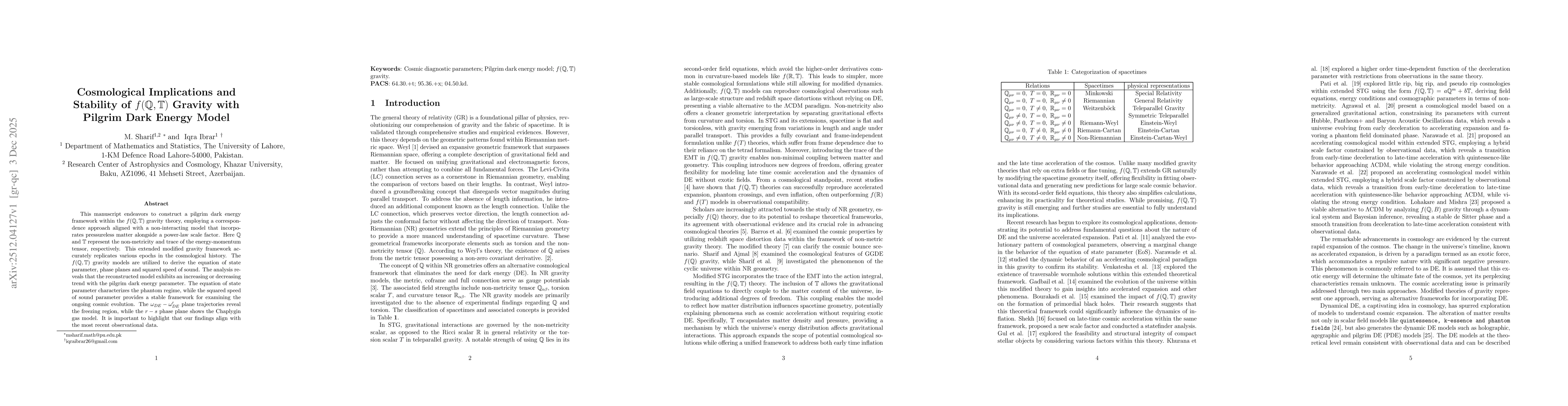 Thumbnail for Cosmological Implications and Stability of $f\mathbb{(Q,T)}$ Gravity with Pilgrim Dark Energy Model