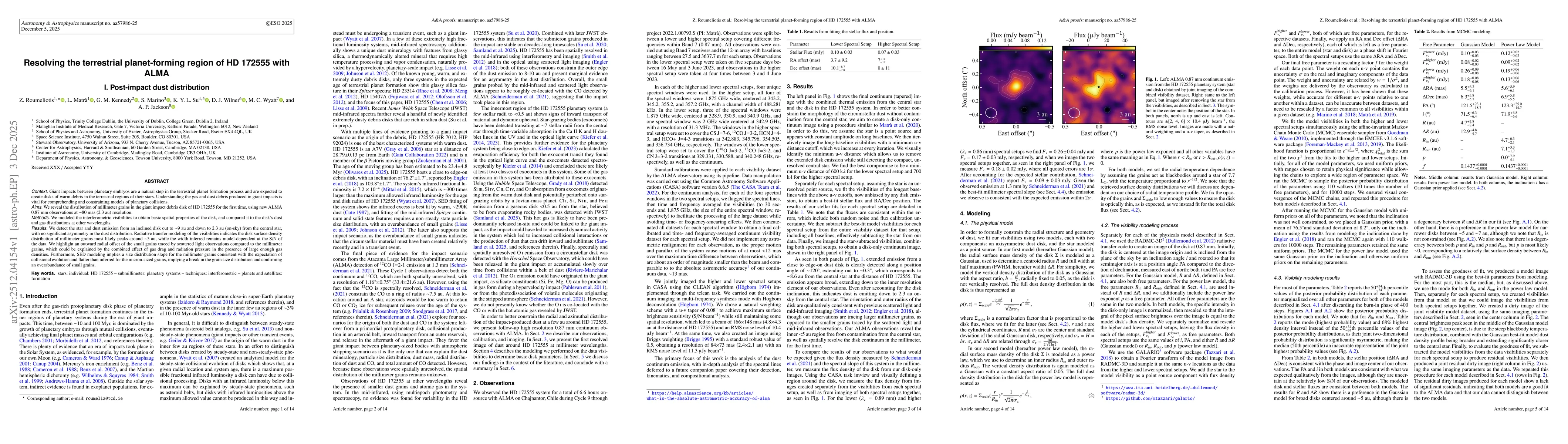 Thumbnail for Resolving the terrestrial planet-forming region of HD 172555 with ALMA: I. Post-impact dust distribution