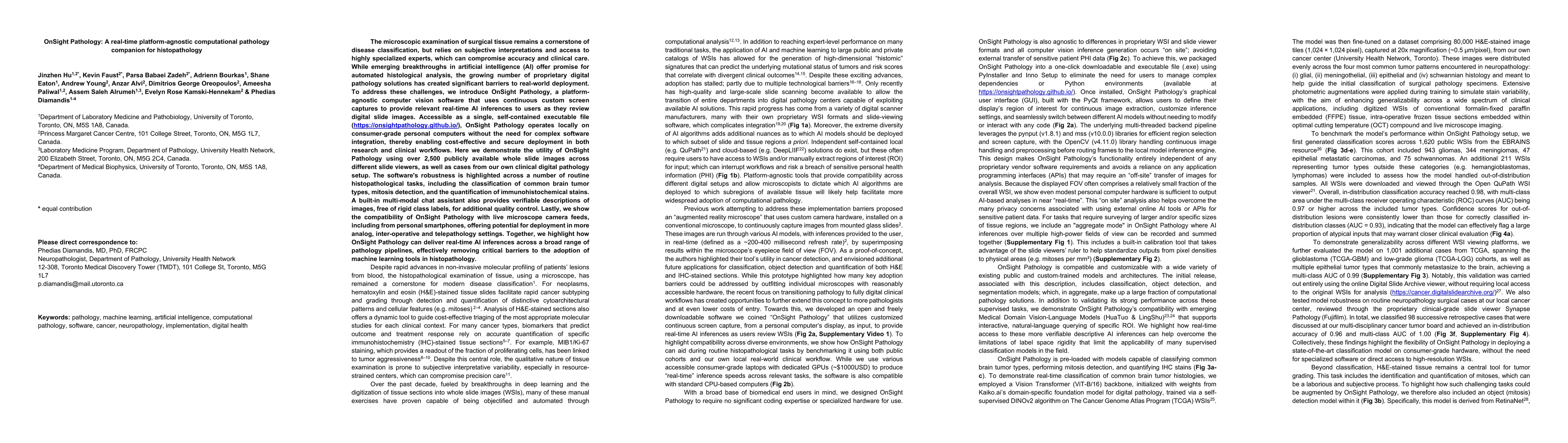 Thumbnail for OnSight Pathology: A real-time platform-agnostic computational pathology companion for histopathology