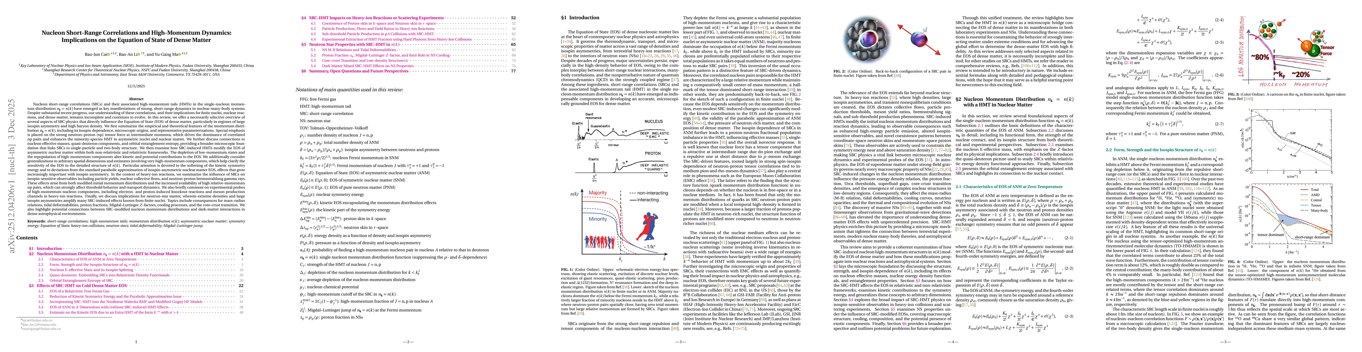 Thumbnail for Nucleon Short-Range Correlations and High-Momentum Dynamics: Implications on the Equation of State of Dense Matter