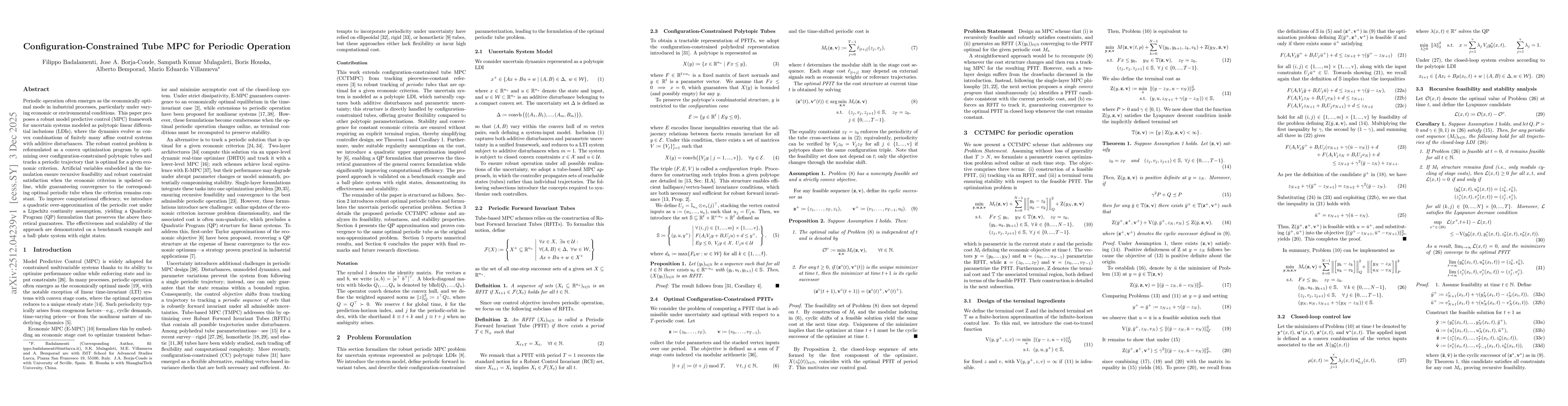 Thumbnail for Configuration-Constrained Tube MPC for Periodic Operation