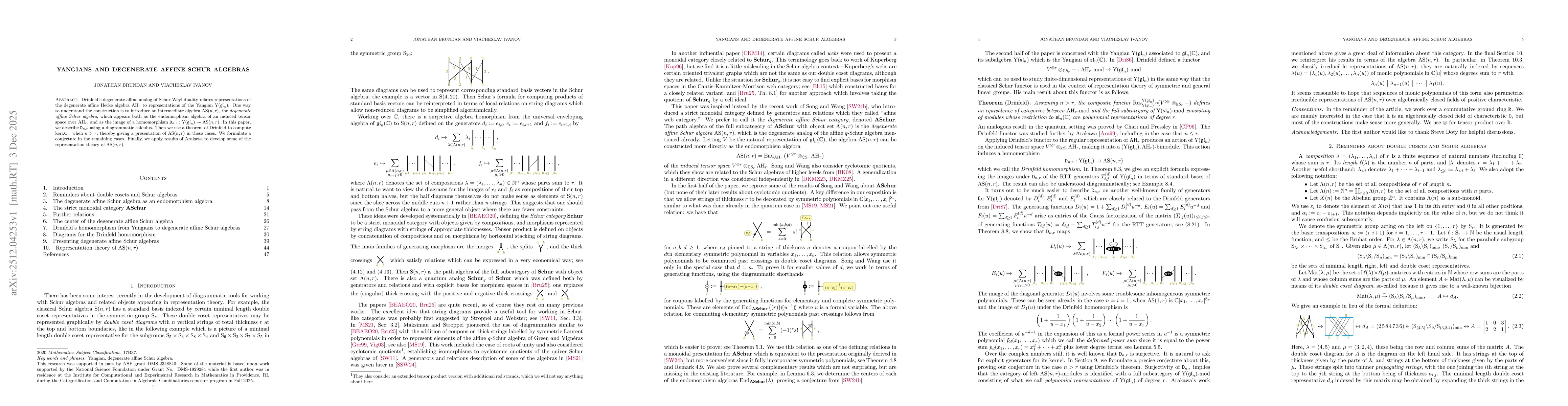 Thumbnail for Yangians and degenerate affine Schur algebras