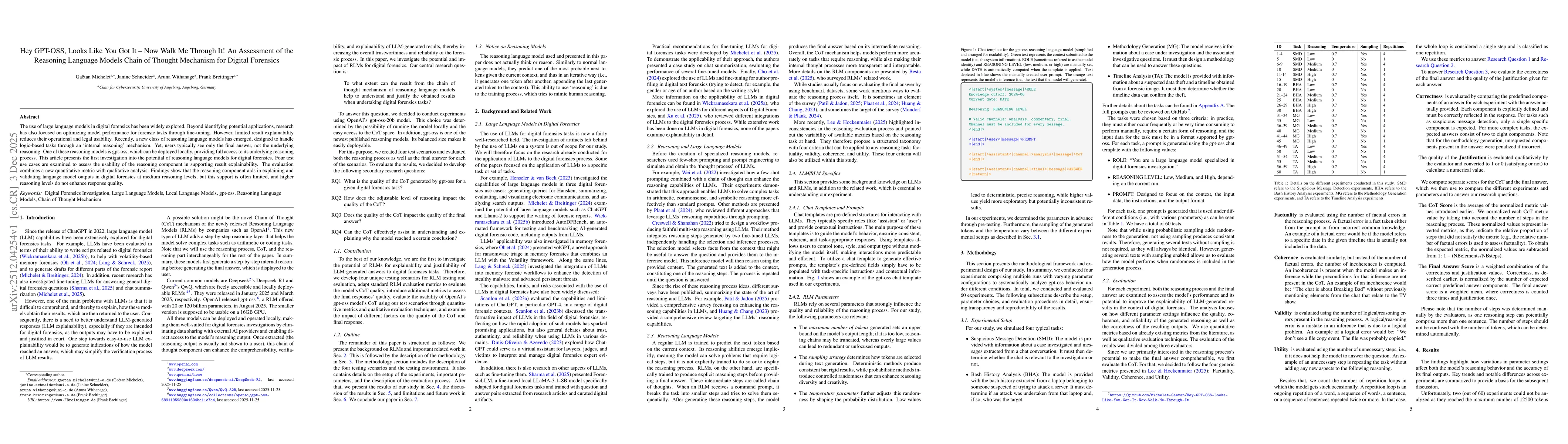 Thumbnail for Hey GPT-OSS, Looks Like You Got It -- Now Walk Me Through It! An Assessment of the Reasoning Language Models Chain of Thought Mechanism for Digital Forensics