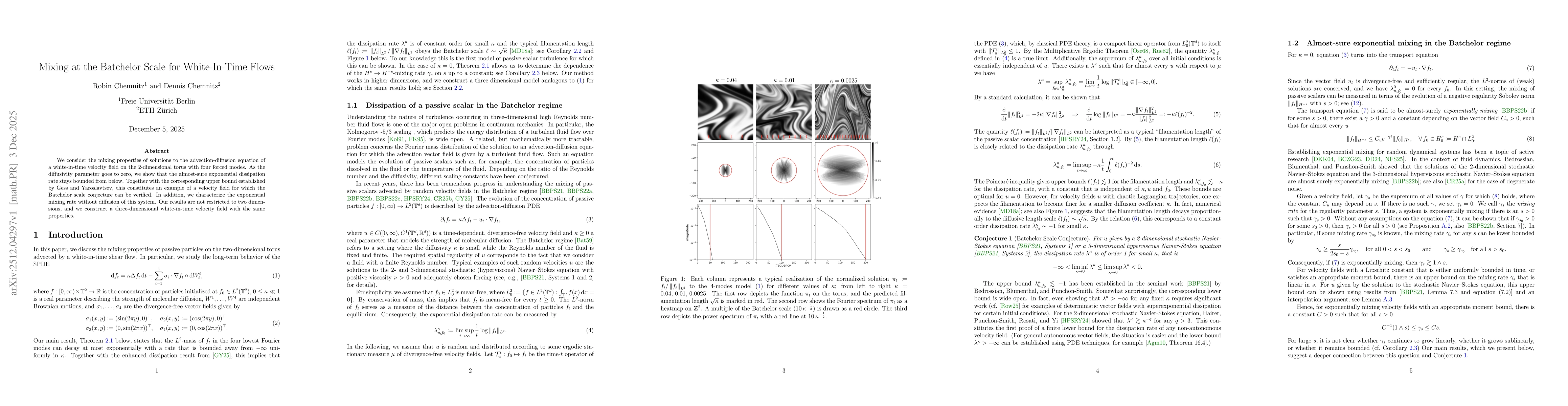 Thumbnail for Mixing at the Batchelor Scale for White-In-Time Flows