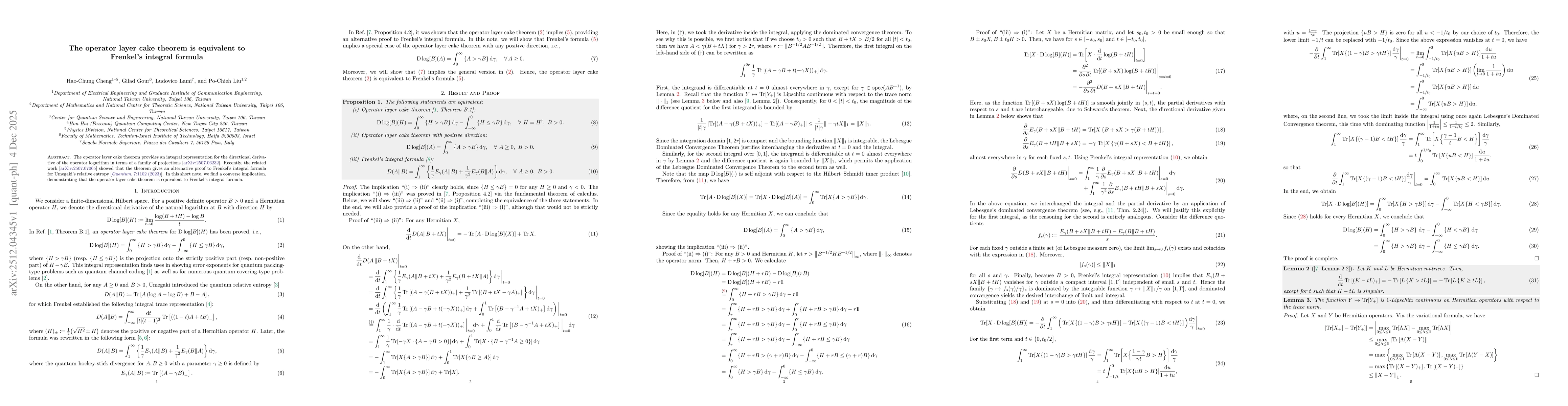 Thumbnail for The operator layer cake theorem is equivalent to Frenkel's integral formula