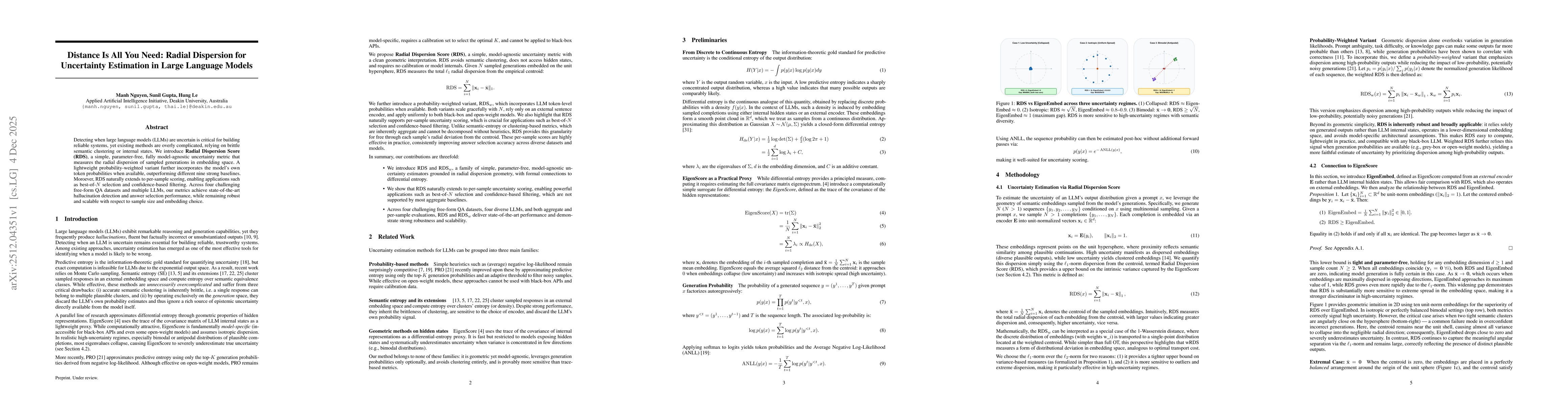 Thumbnail for Distance Is All You Need: Radial Dispersion for Uncertainty Estimation in Large Language Models