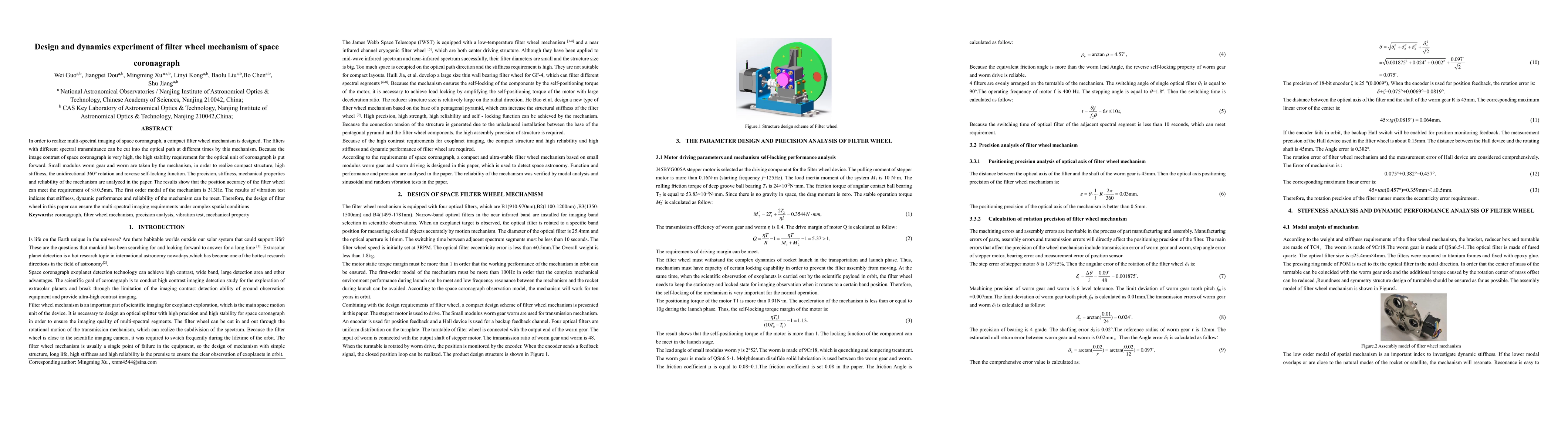 Thumbnail for Design and dynamics experiment of filter wheel mechanism of space coronagraph