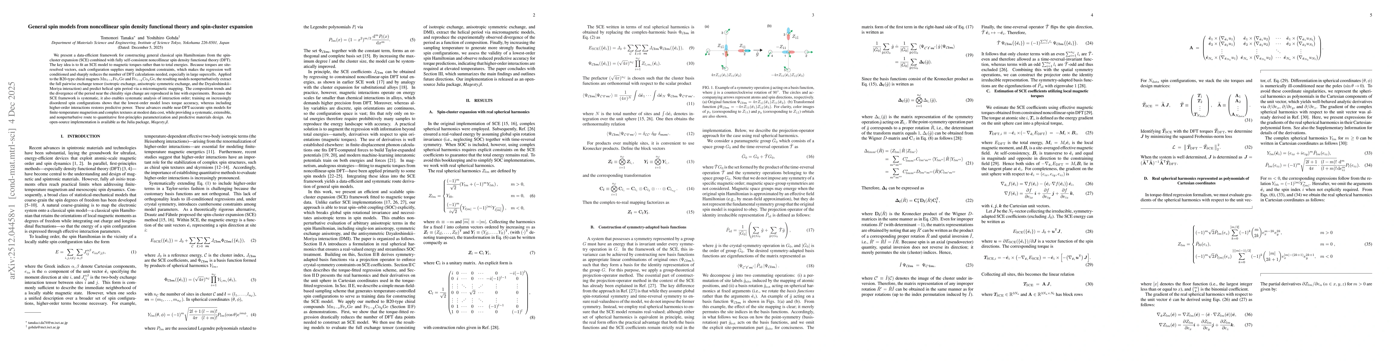 Thumbnail for General spin models from noncollinear spin density functional theory and spin-cluster expansion