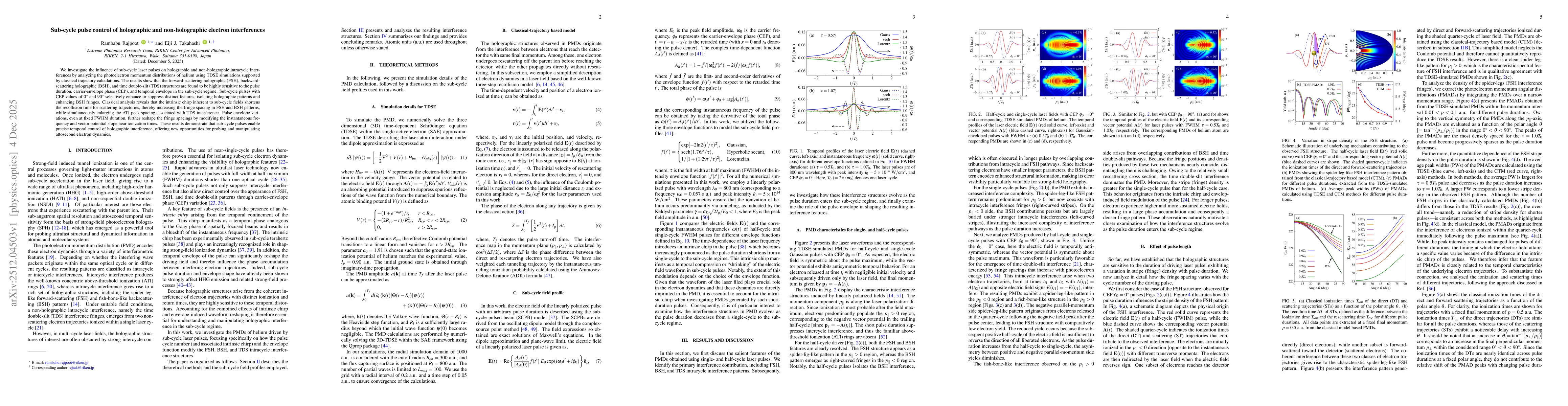 Thumbnail for Sub-cycle pulse control of holographic and non-holographic electron interferences