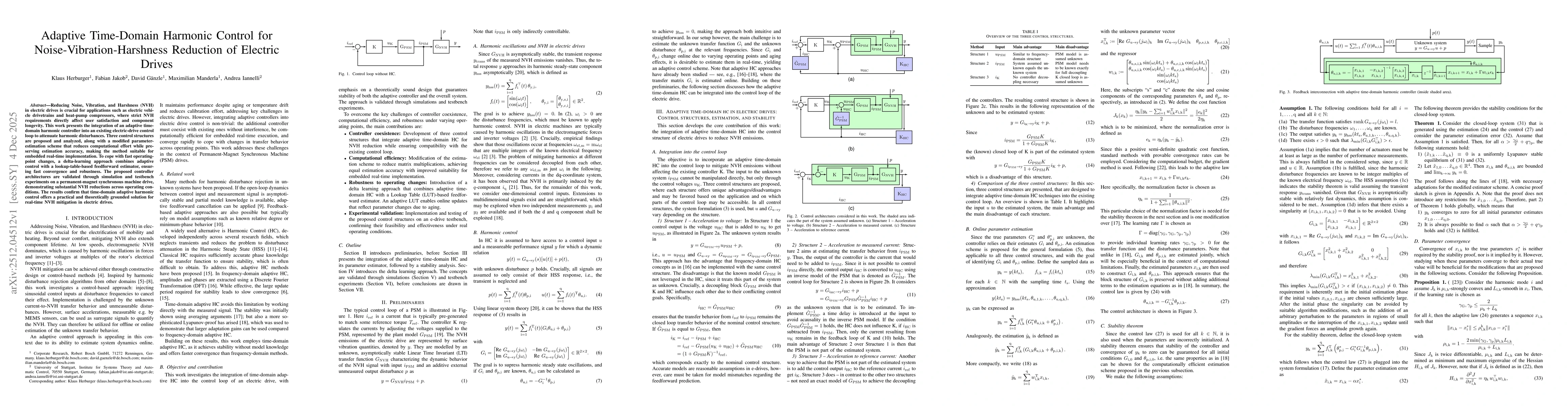 Thumbnail for Adaptive Time-Domain Harmonic Control for Noise-Vibration-Harshness Reduction of Electric Drives