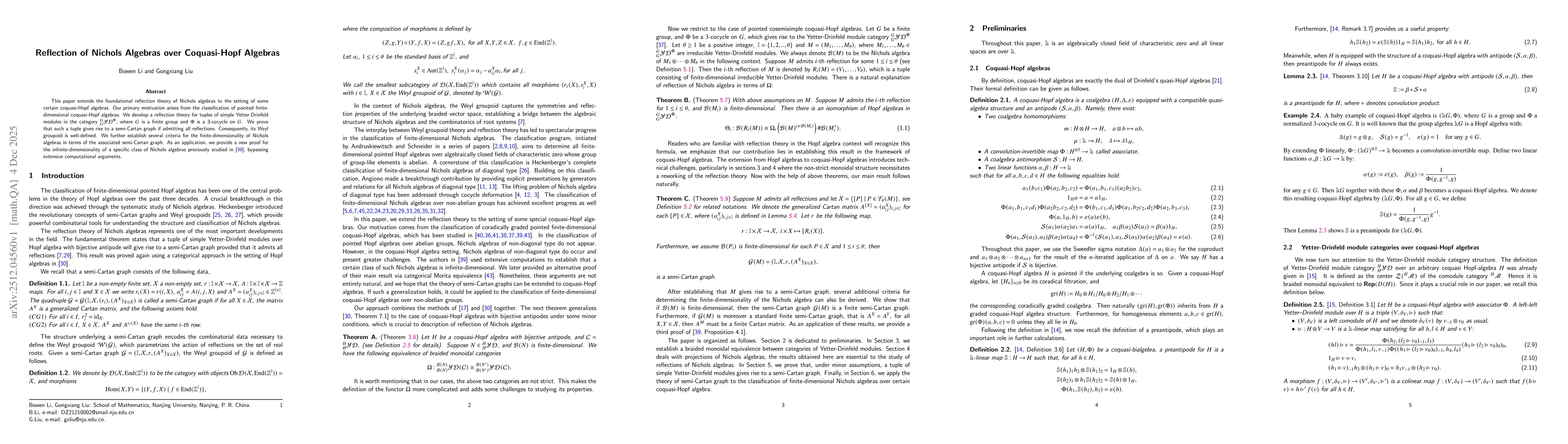 Thumbnail for Reflection of Nichols Algebras over Coquasi-Hopf Algebras