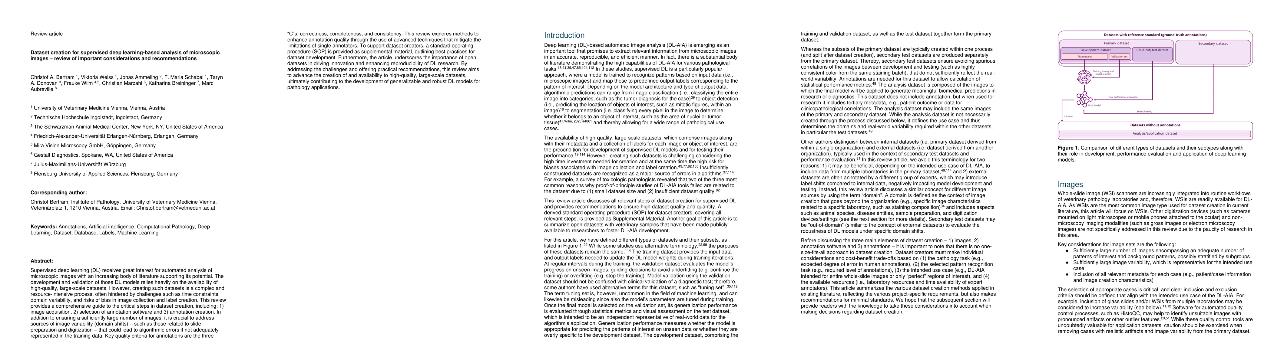 Thumbnail for Dataset creation for supervised deep learning-based analysis of microscopic images -- review of important considerations and recommendations