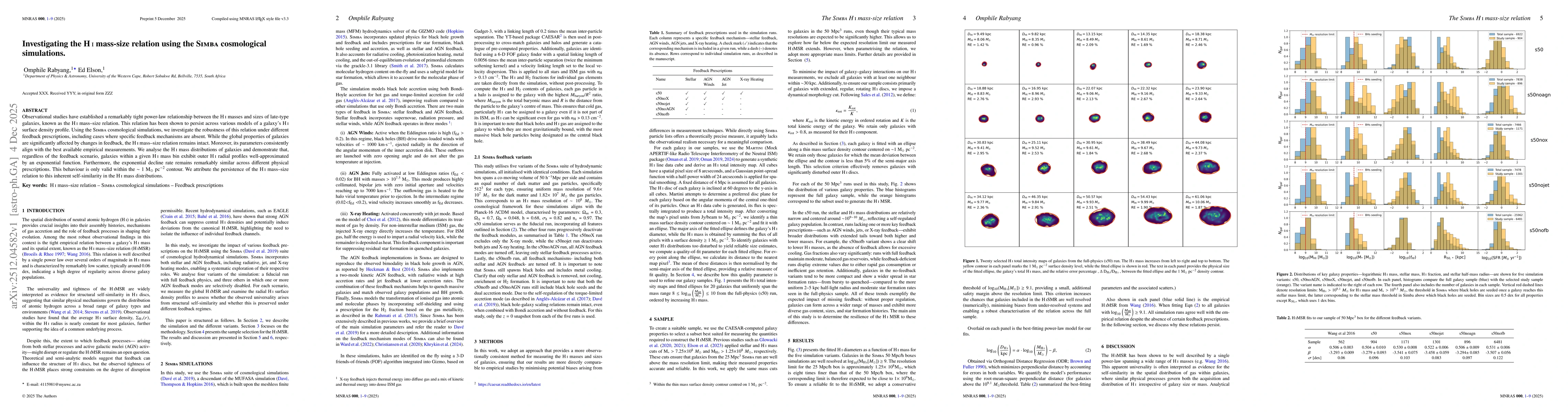 Thumbnail for Investigating the H i mass-size relation using the Simba cosmological simulations
