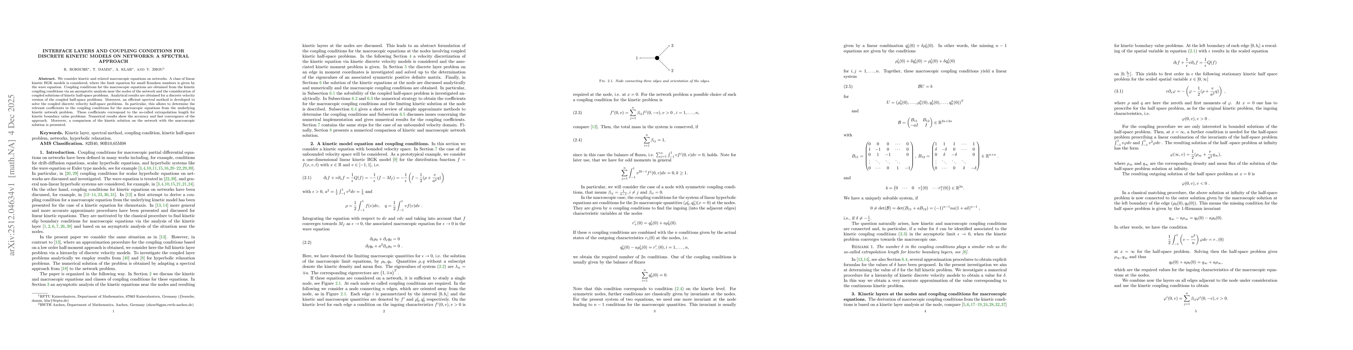 Thumbnail for Interface layers and coupling conditions for discrete kinetic models on networks: a spectral approac
