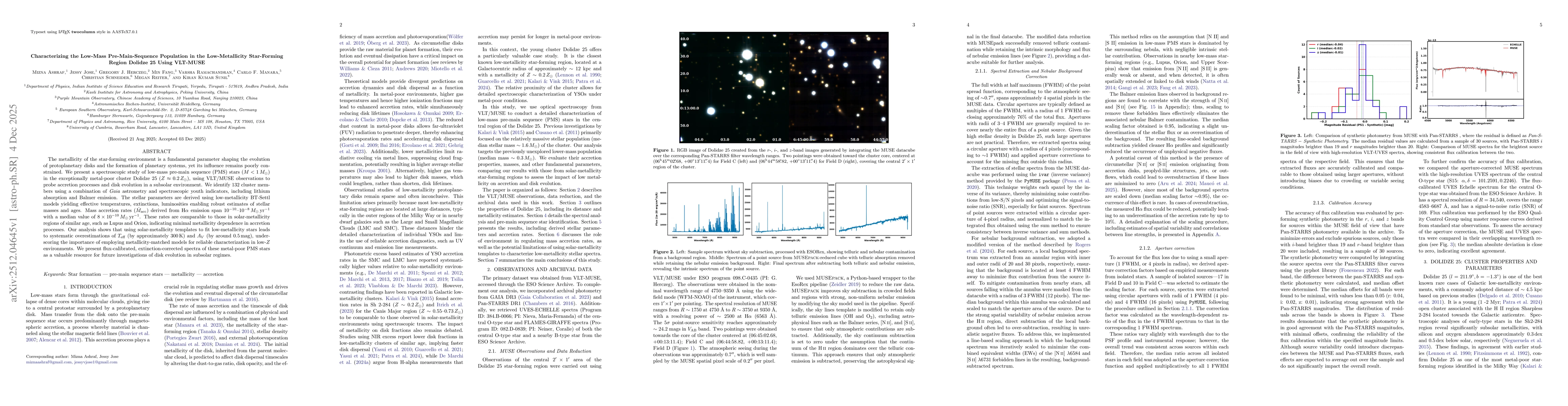 Thumbnail for Characterizing the Low-Mass Pre-Main-Sequence Population in the Low-Metallicity Star-Forming Region Dolidze 25 Using VLT-MUSE