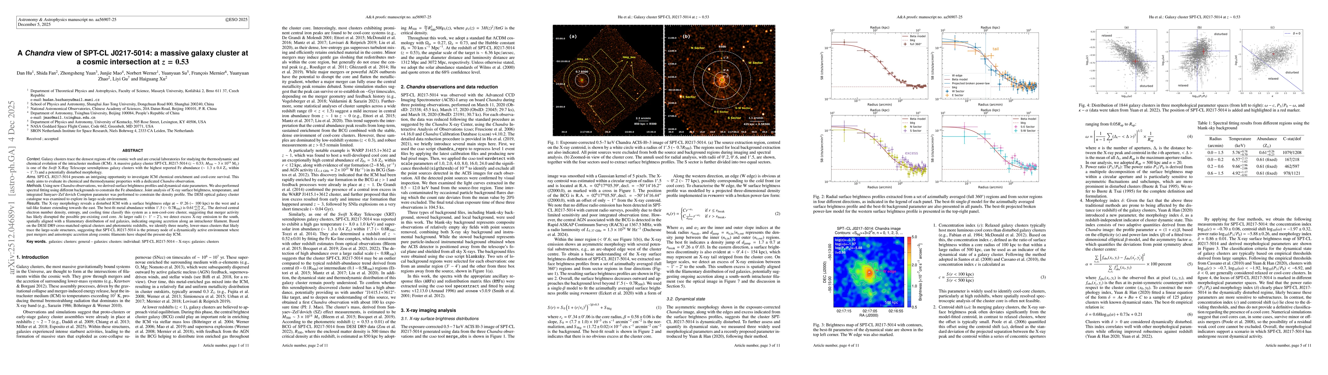 Thumbnail for A Chandra view of SPT-CL J0217-5014: a massive galaxy cluster at a cosmic intersection at z=0.53