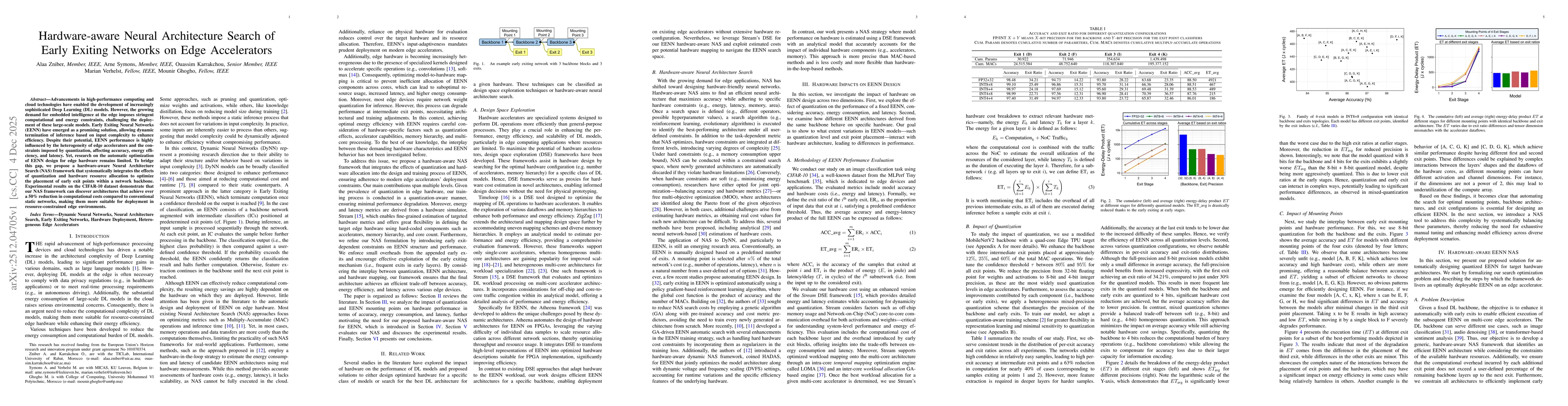 Thumbnail for Hardware-aware Neural Architecture Search of Early Exiting Networks on Edge Accelerators