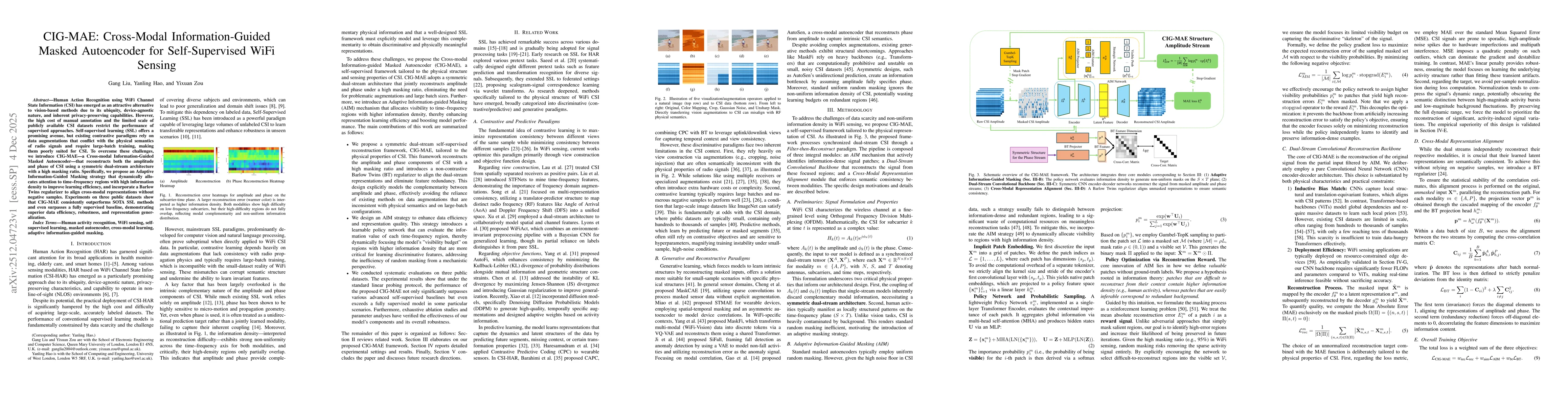 Thumbnail for CIG-MAE: Cross-Modal Information-Guided Masked Autoencoder for Self-Supervised WiFi Sensing