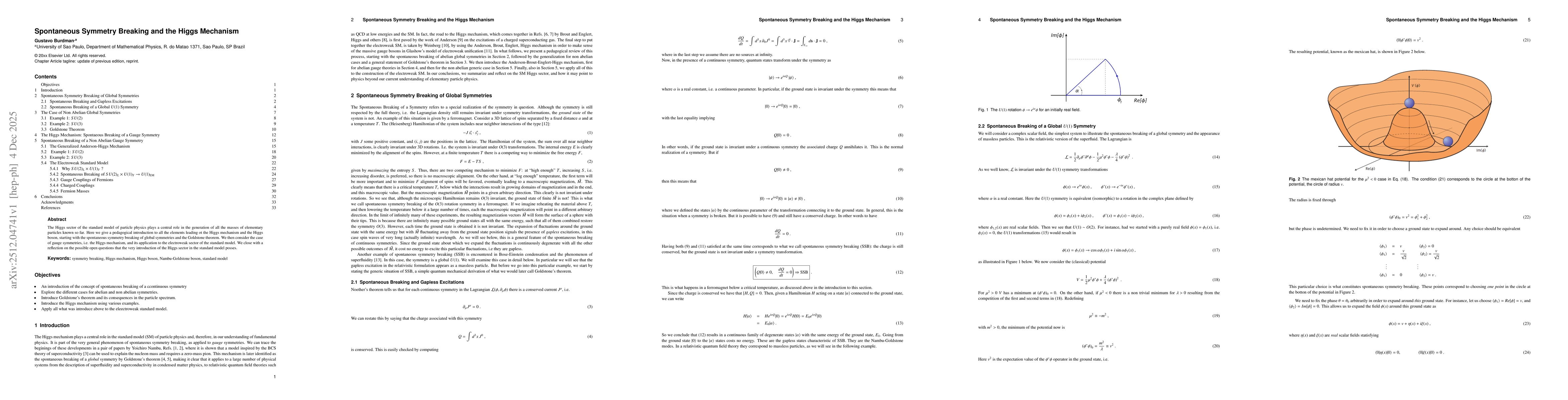 Thumbnail for Spontaneous Symmetry Breaking and the Higgs Mechanism