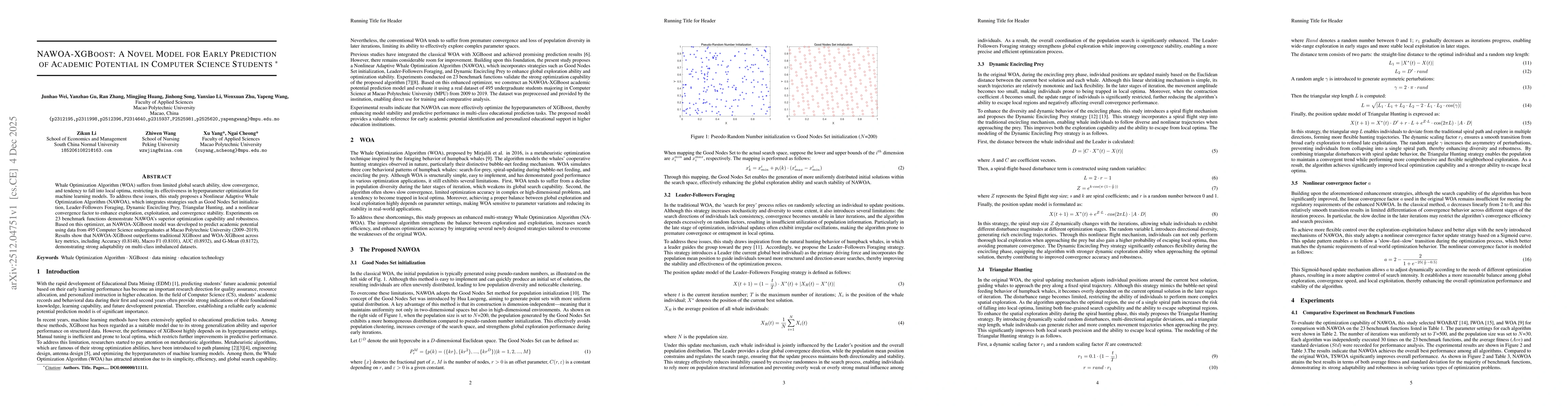 Thumbnail for NAWOA-XGBoost: A Novel Model for Early Prediction of Academic Potential in Computer Science Students