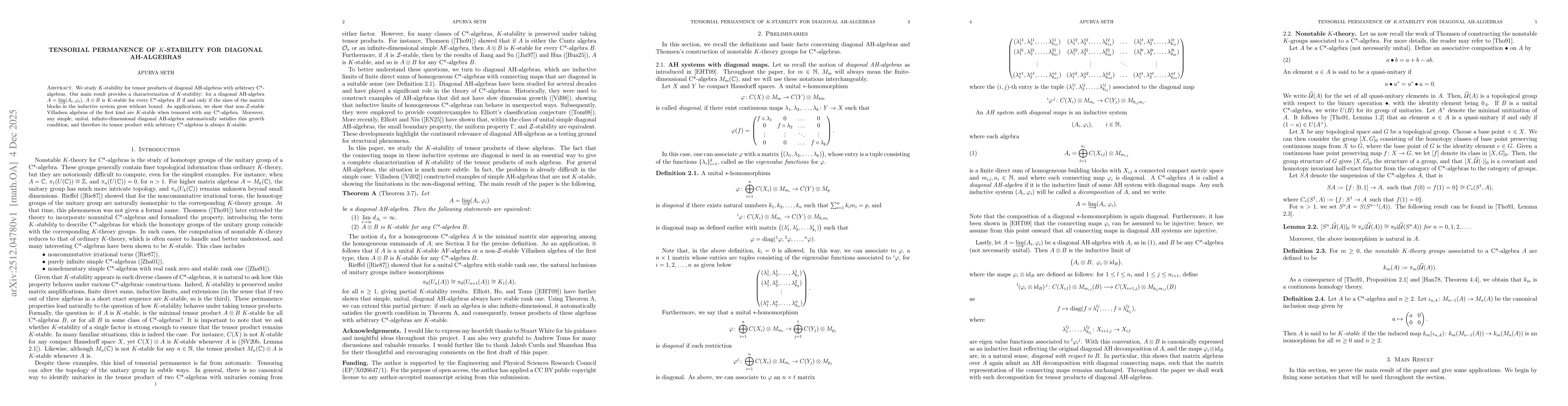 Thumbnail for Tensorial Permanence of $K$-Stability for Diagonal AH-Algebras