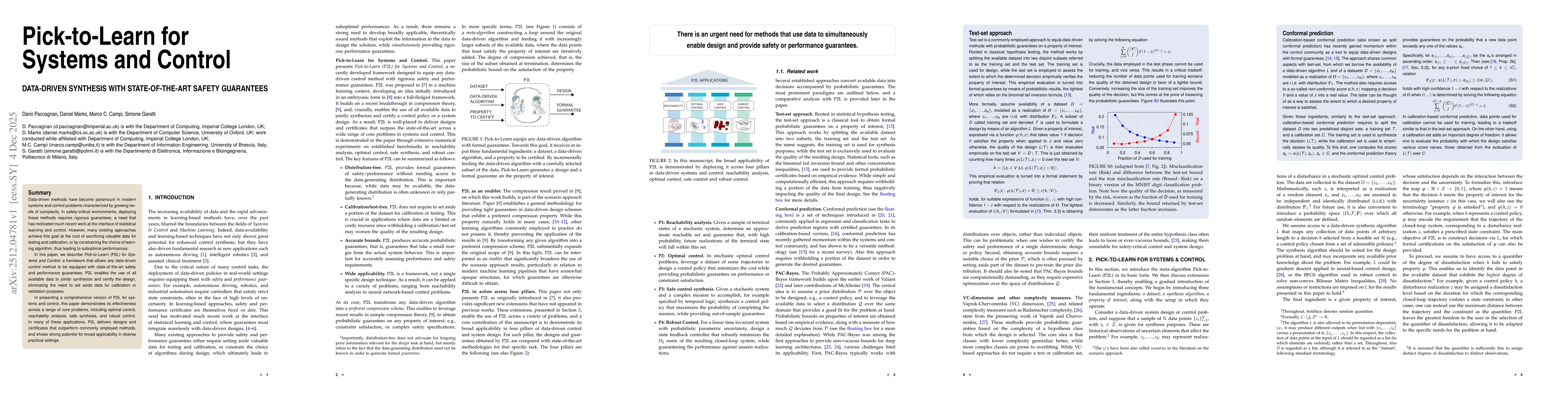Thumbnail for Pick-to-Learn for Systems and Control: Data-driven Synthesis with State-of-the-art Safety Guarantees