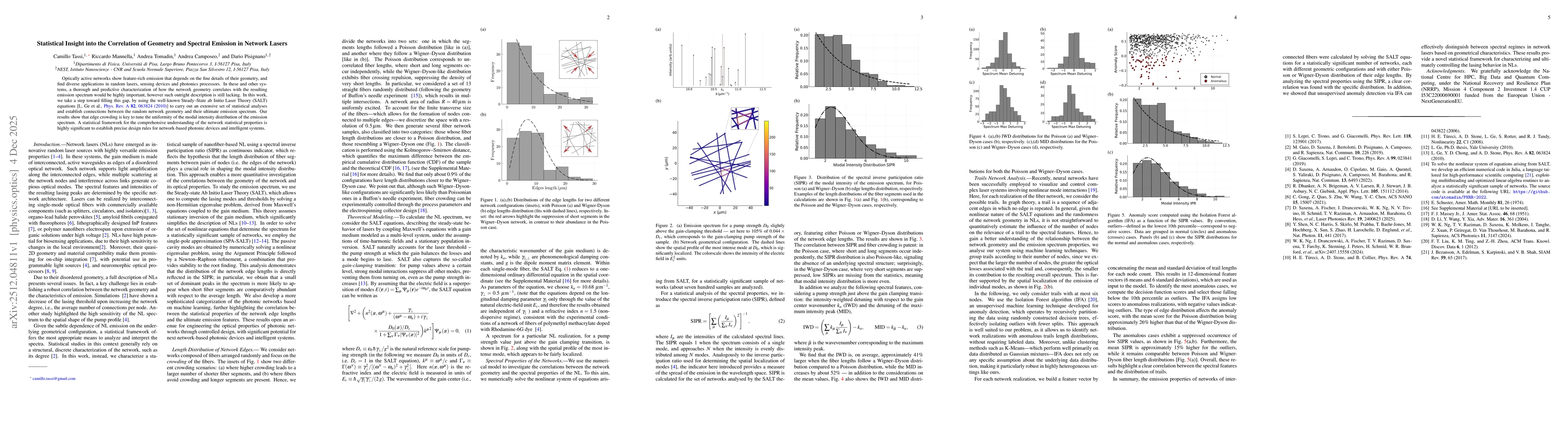 Thumbnail for Statistical Insight into the Correlation of Geometry and Spectral Emission in Network Lasers