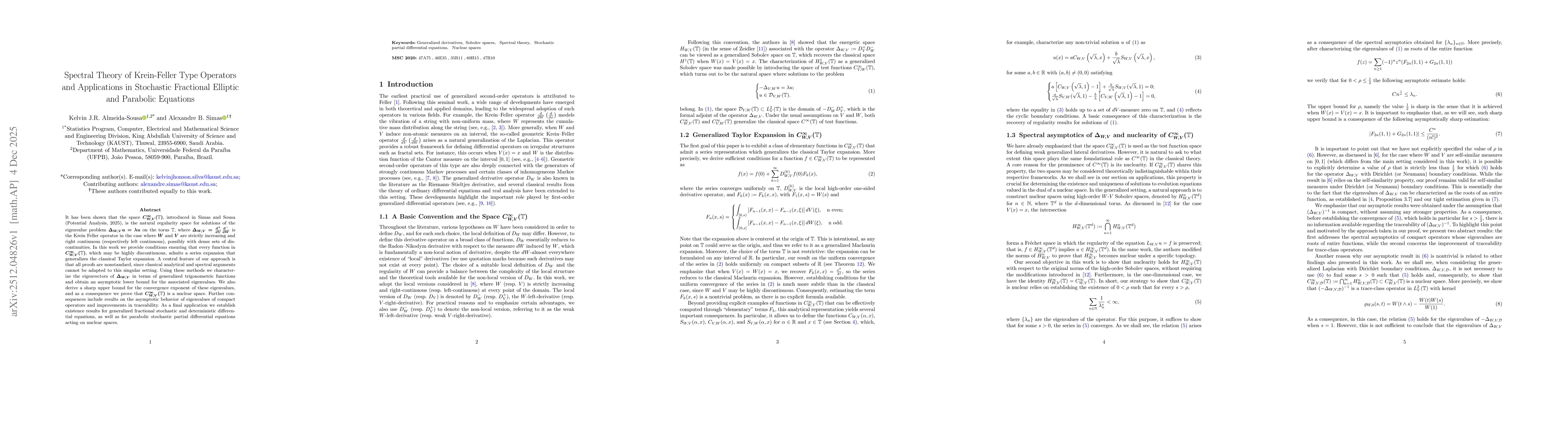 Thumbnail for Spectral Theory of Krein-Feller Type Operators and Applications in Stochastic Fractional Elliptic and Parabolic Equations