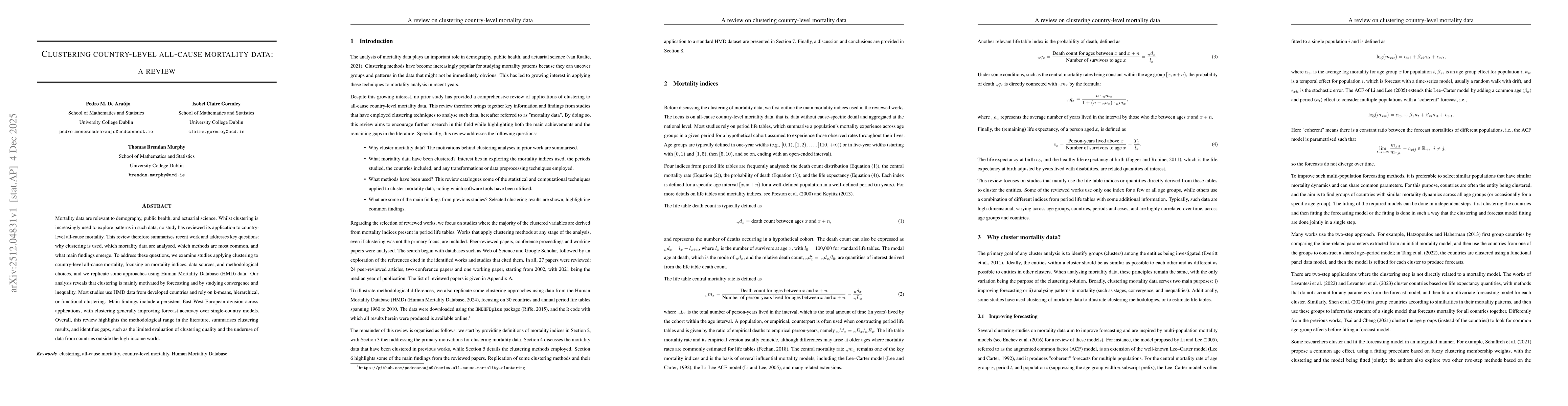 Thumbnail for Clustering country-level all-cause mortality data: a review