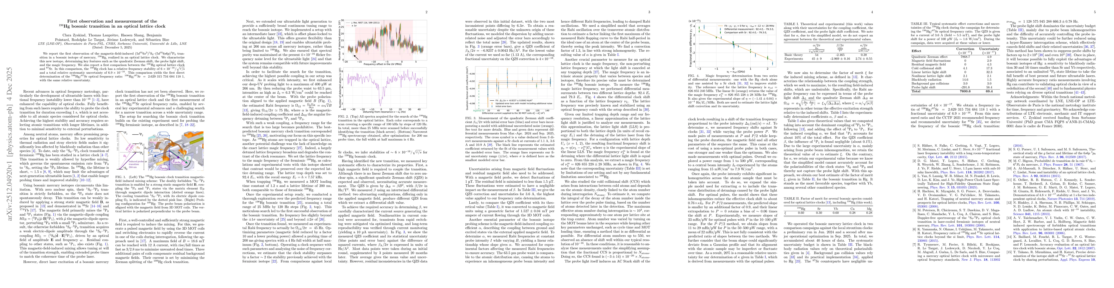 Thumbnail for First observation and measurement of the ${}^{198}\text{Hg}$ bosonic transition in an optical lattice clock