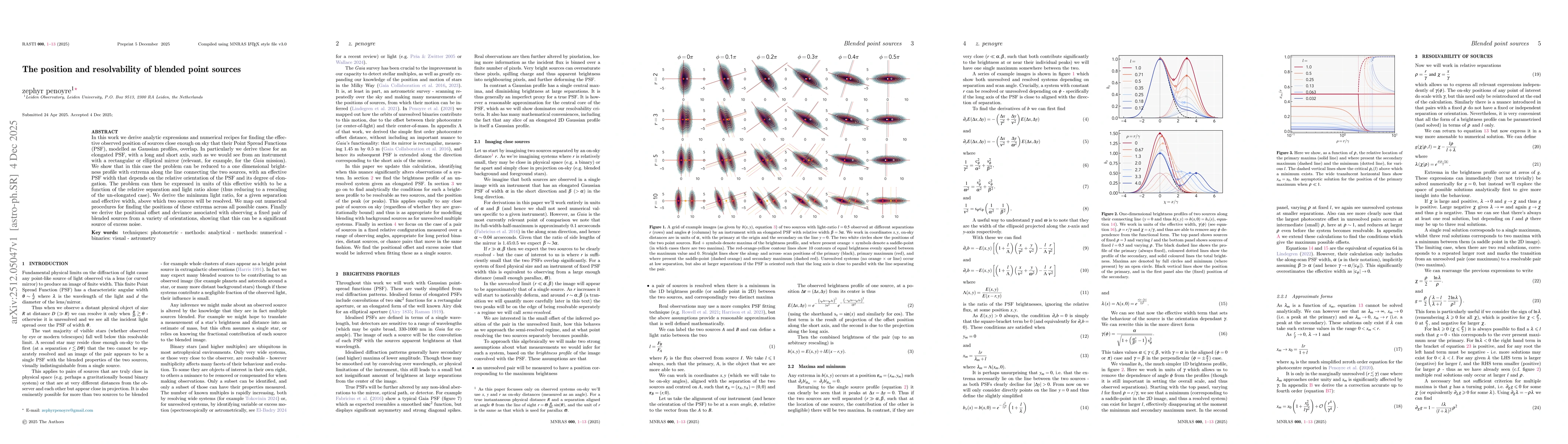 Thumbnail for The position and resolvability of blended point sources